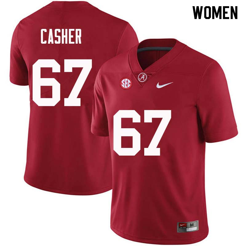Women #67 Josh Casher Alabama Crimson Tide College Football Jerseys Sale-Crimson